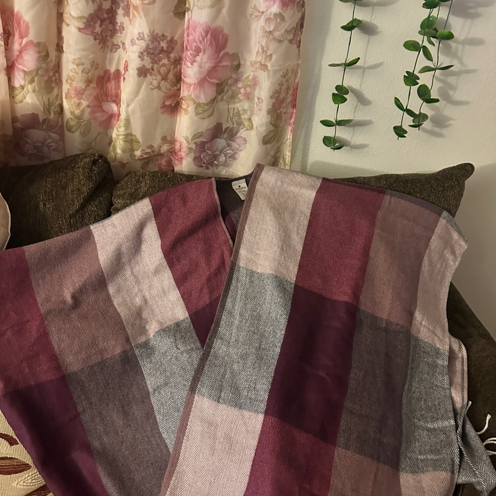 Woolrich Plaid Kimono in Purple and Gray